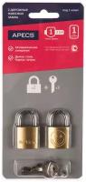 Замки навесные Apecs PDB-20-20-Blister (2Locks3Keys)