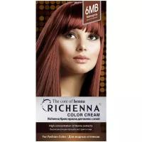 Richenna Крем-краска для волос с хной, 6MB mahogany, 60 мл
