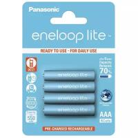 Аккумулятор Ni-Mh 550 мА·ч 1.2 В Panasonic eneloop lite AAA, в упаковке: 4 шт