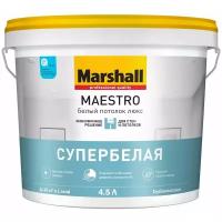 Краска для потолков Marshall Paints Marshall Maestro Белый Потолок Люкс глубокоматовая белая 4.5 л