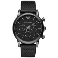 Наручные часы EMPORIO ARMANI AR1737 кварцевые, хронограф, секундомер, водонепроницаемые, подсветка стрелок