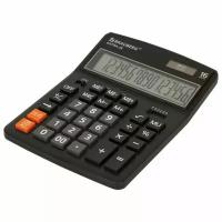 Калькулятор настольный BRAUBERG EXTRA-16-BK (206x155 мм), 16 разрядов, двойное питание, черный, 250475