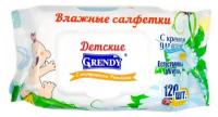 Влажные салфетки Grendy детские с экстрактом ромашки и календулы, пластиковая крышка, 120 шт., 1 уп