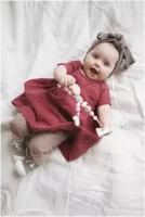 Платье Baby льяняное для 6 - 9 месяцев, цвет малиновый, размер 68