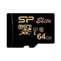 Флеш карта microSD 64GB Silicon Power Elite Gold microSDXC Class 10 UHS-I U1 85Mb/s (SD адаптер)