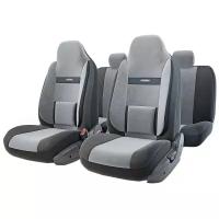 Чехлы-Авто COMFORT, ортопед. литой подгол, велюр,11, COM1105HBKDGYM Autoprofi COM-1105H BK/D. GY (M)