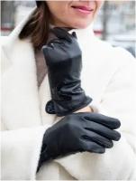Женские кожаные перчатки Hansker, черные, размер 8