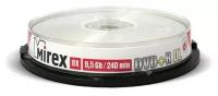 Диск DVD+R Mirex "Dual Layer Printable" 8,5GB, 8x, комплект 10шт, Cake Box (UL130069A8L)