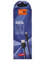 USB кабель-- микро USB FaisON HX1 Rapid, 2.0м, круглый, 2.1A, силикон, цвет: чёрный