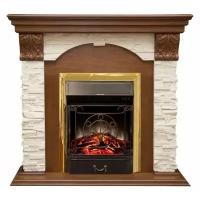 Электрический камин RealFlame Dublin Lux + Majestic LUX 1.6 кВт 103.5 см 99 см 42.5 см brass/античный дуб