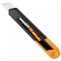Нож канцелярский 18мм Альфа, фиксатор, оранжевый