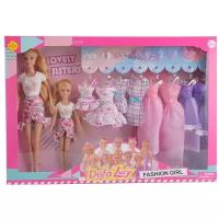 Набор кукол "Мама и дочь" в коробке 2 куклы,8 платьев,аксессуары 8447