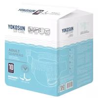 Подгузники для взрослых YokoSun Softcare Adult diapers, L, 7 капель, 100-150 см, 1 уп. по 10 шт