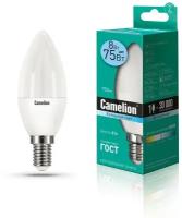 Лампа CAMELION Е14 8Вт 4500K 750Лм LED8-C35/845/E14 светодиодная 12386 нейтральный белый, свеча