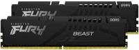 Оперативная память для компьютера 64Gb (2x32Gb) PC5-41600 5200MHz DDR5 DIMM Unbuffered CL40 Kingston Fury Beast KF552C40BBK2-64