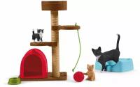 Набор SCHLEICH Игровой комплекс для кошки и котят 9предметов 42501