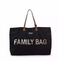 Сумка для мамы CHILDHOME FAMILY BAG, сумка для прогулок с ребенком, городская, для путешествий, подходит для ручной клади, черный, коричневый