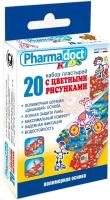 Лейкопластырь Pharmadoct Пластырь детский с цветными рисунками набор 20шт