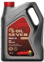 Синтетическое моторное масло S-OIL 7 RED #9 SP 0W-20, 4л