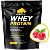 Протеин сывороточный PRIMEKRAFT "Whey Protein" с витаминами и минералами, Малина, 500 г