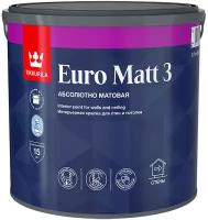 Краска интерьерная Euro Matt 3 Tikkurila 2,7 л База A (белый) глубокоматовая