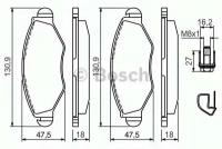 Колодки дисковые передние для peugeot 206 1.4/1.6/1.4hdi/1.9d 01 Bosch 0986494039