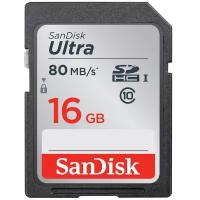 Карта памяти 16Gb - SanDisk Ultra Secure Digital HC Class 10 UHS-I SDSDUNC-016G-GN6IN (Оригинальная!)