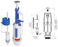 Арматура для смывного бачка универсальная с клапаном нижней подачи, AV Engineering (AVE129700E)