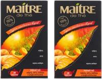 Чай в пакетиках черный Maitre de The чабрец, мята, имбирь и цедра апельсина, 2 шт х 40 г, 40 шт мэтр