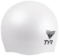 Шапочка плавательная подростковая TYR Wrinkle Free Junior Silicone Cap (100 Белый, O/S)