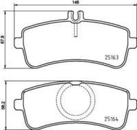 Дисковые тормозные колодки задние brembo P 50 132 для Great Wall Safe, Tesla Model S, Mercedes-Benz C-class, Mercedes-Benz S-class (4 шт.)