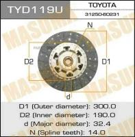 Диск сцепления Masuma 3001901432.4 (1/10) MASUMA TYD119U