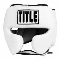 Шлем боксерский TITLE Boxing Leather Sparring Headgear, размер L, белый