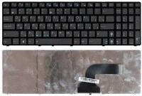 Клавиатура для ноутбука Asus K55N, русская, черная с рамкой, с маленькой кнопкой Enter