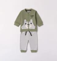 Комплект утепленный (толстовка, брюки) iDO, размер 12, цвет зеленый