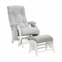 Кресло для мамы (для кормления и отдыха) + пуф Milli Smile дуб молочный/51 Grey (серый)