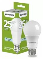 Лампочка светодиодная IEK GENERICA LED A65 груша 25Вт 230В 6500К E27 холодный белый свет