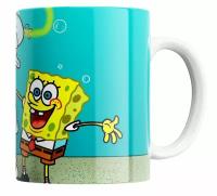 Кружка Спанч Боб/Сквидварт/Патрик/Губка Боб/SpongeBob/Squidwarth/Patrick/мультсериал/принт. 330 мл