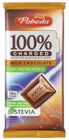 Шоколад Победа вкуса Charged молочный без сахара 36% какао, 100 г