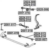 Сайлентблок задний переднего нижнего рычага chrysler chrysler 300 c `05-`10dodge magnum 05-`08dodg Asva 2001019