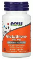 Now Foods, Glutathione, Глутатион, 500 мг, 30 вегетарианских капсул