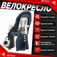 Велокресло детское заднее Polisport Guppy maxi+ ff крепеж на подседельную трубу jeans/cream