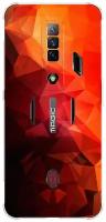 Силиконовый чехол на ZTE Nubia Red Magic 7S / ЗТЕ Нубия Ред Мэджик 7С Красная геометрия