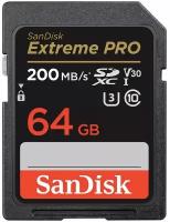Карта памяти SanDisk Extreme Pro 64 Гб (SDXC, UHS-I V30 U3, 200 Mb/s)