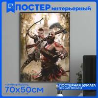 Постеры на стену интерьерный игра God Of War Гад оф вар v1 70х50см