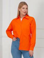 Рубашка оранжевая оверсайз классическая с карманом