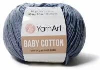 Пряжа YarnArt Baby cotton серо-голубой (453), 50%хлопок/50%акрил, 165м, 50г, 1шт