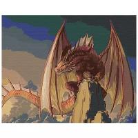 Красный дракон Раскраска картина по номерам на холсте