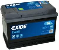 EXIDE EB741 EXIDE EXCELL_аккумуляторная батарея! 19.5/17.9 рус 74Ah 680A 278/175/190