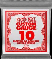 Струна одиночная для акустической и электрогитары Ernie Ball P01010 Custom Gauge 010, Ernie Ball (Эрни Бол)